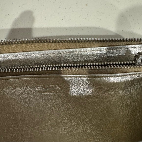 Prada Milano Quilted Metallic Gold Zip-Around Wallet - Picture 11 of 16